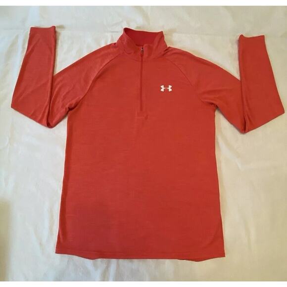 Under Armour Mens Loose Fit Red Long Sleeve Tech 1/2 Zip Pullover Shirt Medium - Picture 16 of 16